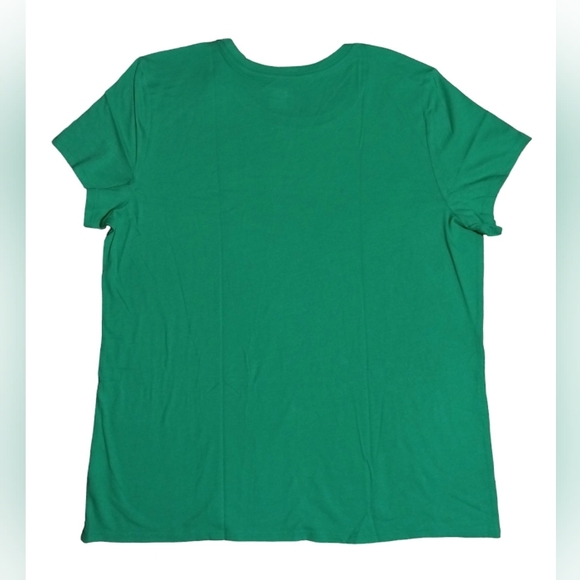 VS PINK Electric Green White Logo Knit Short Sleeve Perfect Everyday Tee XXL NEW - Picture 9 of 12